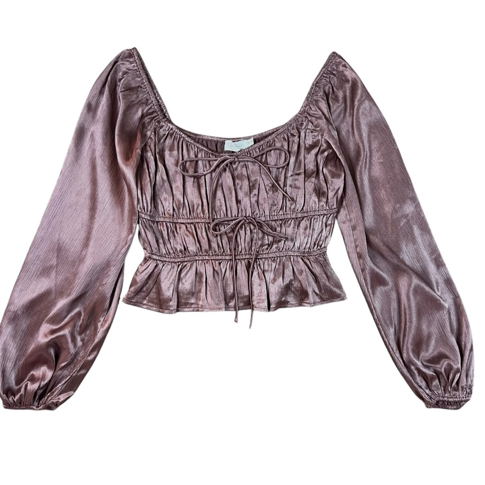 All In Favor NWT Small  Mauve Long Sleeve Blouse
